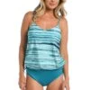 24th & Ocean Seaside Breeze Underwire V-Neck Blouson Tankini Top