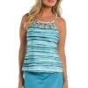 24th & Ocean Seaside Breeze Cutout High Neck Tankini Top