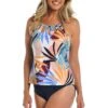 24th & Ocean To The Tropics Cutout High Neck Tankini Top