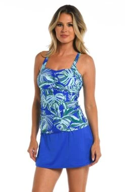 24th & Ocean West Palms D-Cup Underwire Shirred Bandeaukini Top