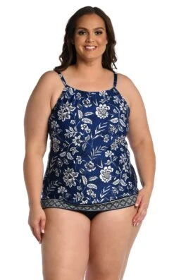 24th & Ocean Bali Batik Underwire High Neck Over The Shoulder Tankini Top -Swimming Equipment Sale TF3DN75W MID F scaled