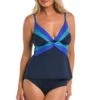 24th & Ocean Color Block Over The Shoulder Tankini Top