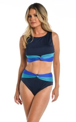 24th & Ocean Color Block High Neck Racerback Top