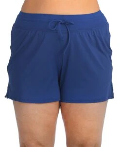 24th & Ocean Solid Front Tie Swim Short Bottom (Plus Size)