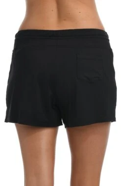 24th & Ocean Solid Front Tie Swim Short Bottom -Swimming Equipment Sale TF9G690 BLK B scaled