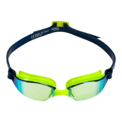AQUA SPHERE Aquasphere Xceed Goggles - Yellow Titanium Mirror Lens Yellow Navy