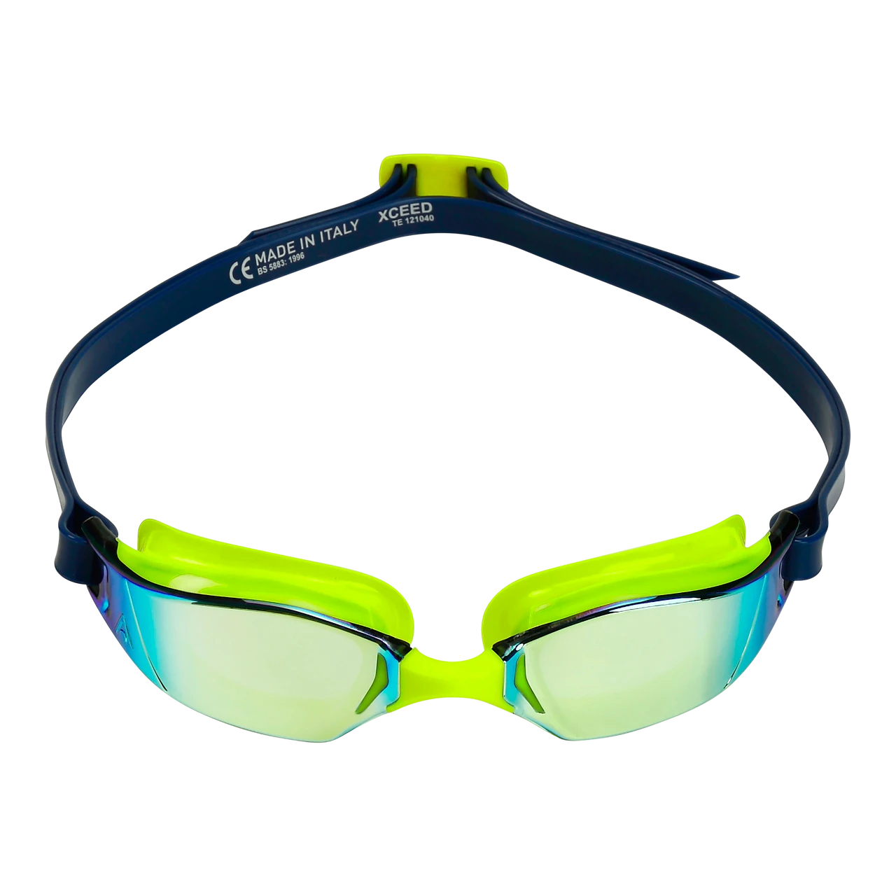 AQUA SPHERE Aquasphere Xceed Goggles - Yellow Titanium Mirror Lens Yellow Navy 1 AQUA SPHERE Aquasphere Xceed Goggles - Yellow Titanium Mirror Lens Yellow Navy