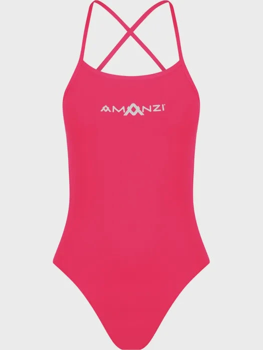 Amanzi Womens Tie Back One Piece - Ruby 1 Amanzi Womens Tie Back One Piece - Ruby